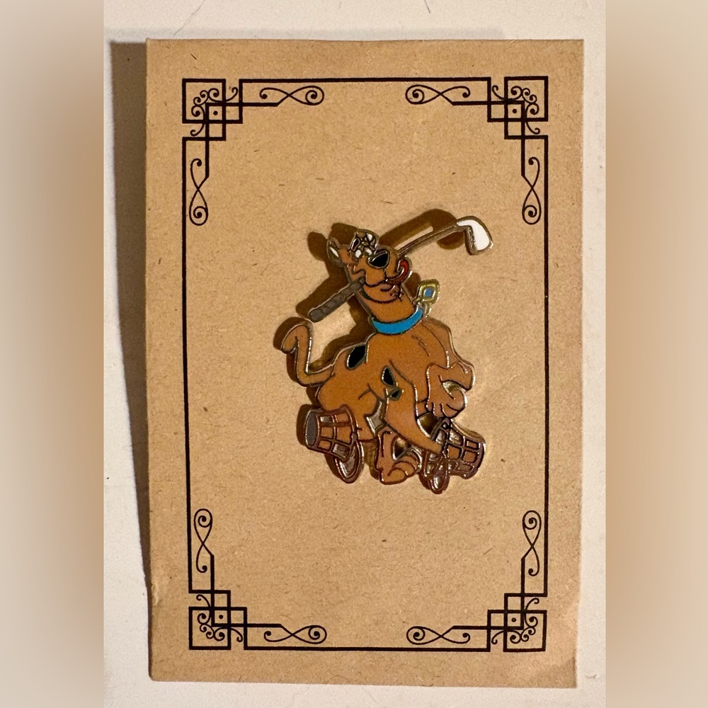 Vintage Scooby-Doo Dog Enamel Pin Charm - Brown and Blue 1997